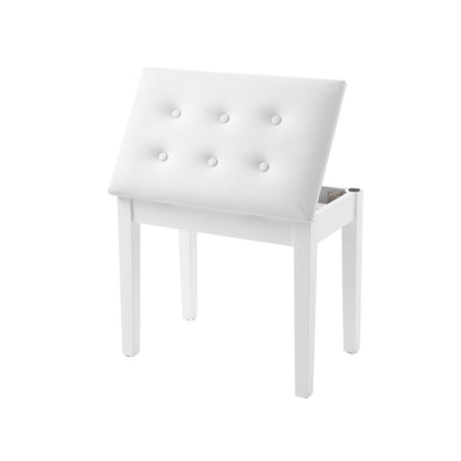 Padded Wooden Piano Vanity Bench Stool with Music Storage