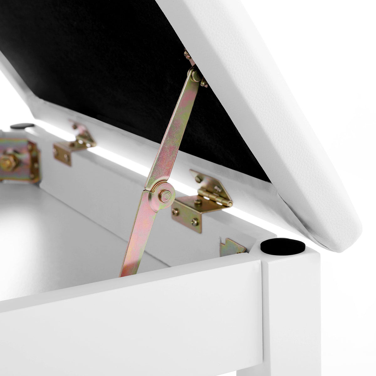 Padded Wooden Piano Vanity Bench Stool with Music Storage