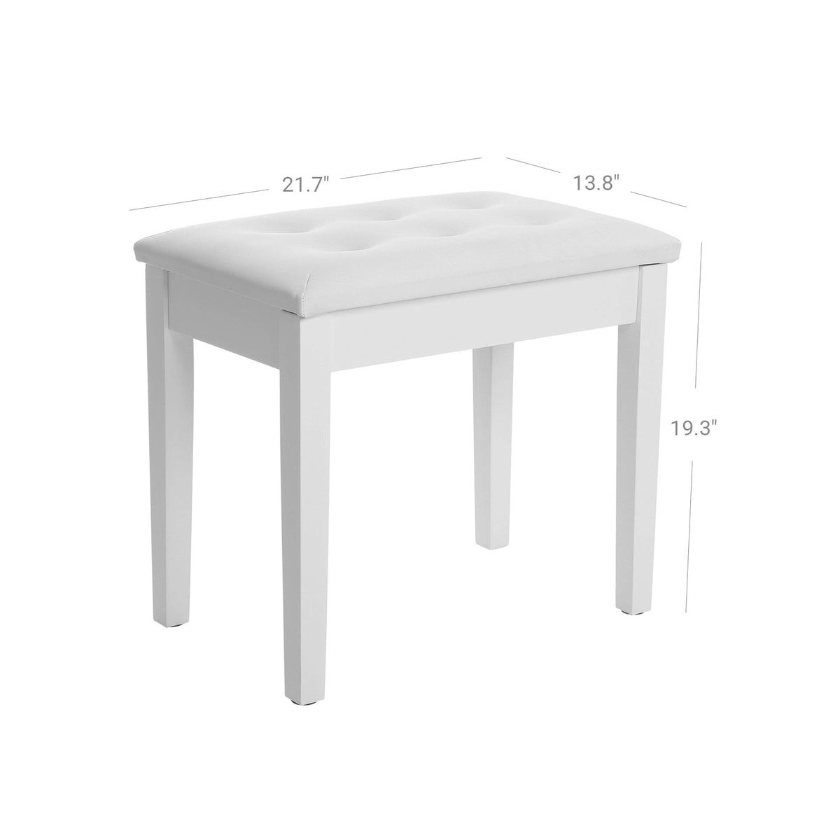 Padded Wooden Piano Vanity Bench Stool with Music Storage