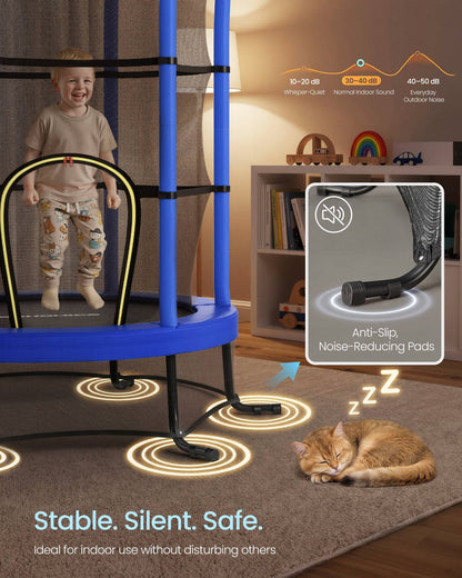 6 ft Kids Trampoline with Enclosure, Safety Net, Mini Small Fitness Trampoline for Kids Children Toddler - image 6