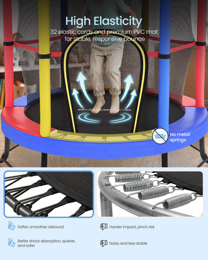 6 ft Kids Trampoline with Enclosure, Safety Net, Mini Small Fitness Trampoline for Kids Children Toddler - image 11