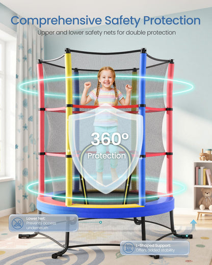 6 ft Kids Trampoline with Enclosure, Safety Net, Mini Small Fitness Trampoline for Kids Children Toddler - image 12