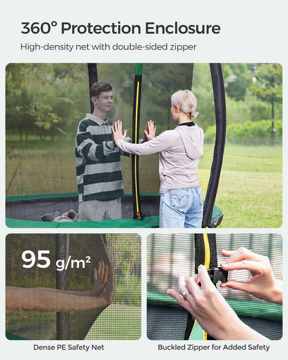 Children’s Trampoline with Safety Net, Ladder, 180 cm High, Blue - image 36