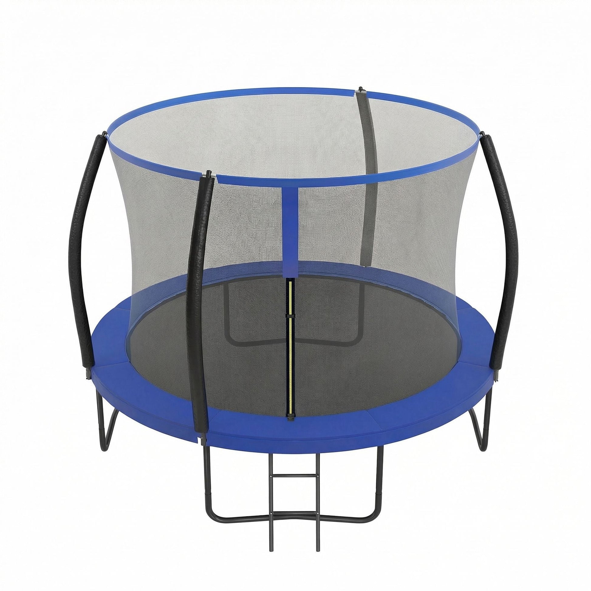 Outdoor Trampoline for Kids with Safety Net, Black + Blue, 10ft - image 1