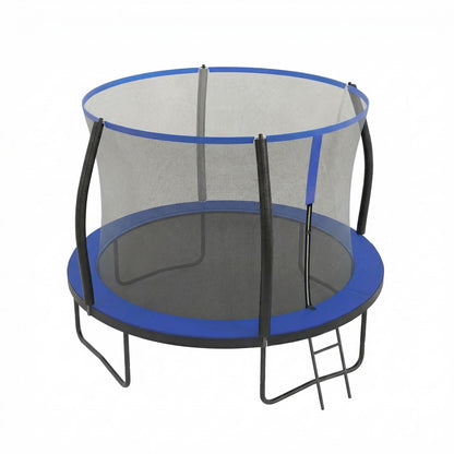Outdoor Trampoline for Kids with Safety Net, Black + Blue, 10ft - image 2