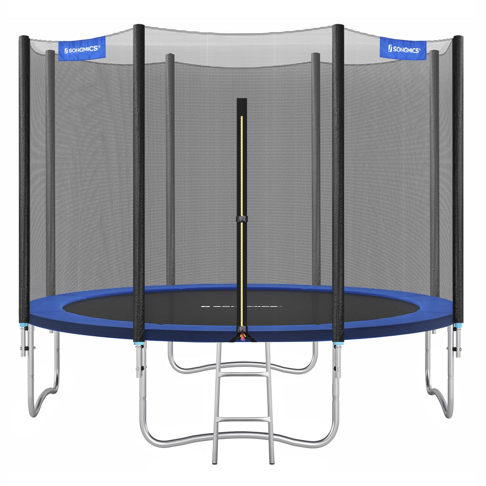 Children’s Trampoline with Safety Net, Ladder, 180 cm High, Blue - image 1