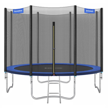 Children’s Trampoline with Safety Net, Ladder, 180 cm High, Blue - image 1