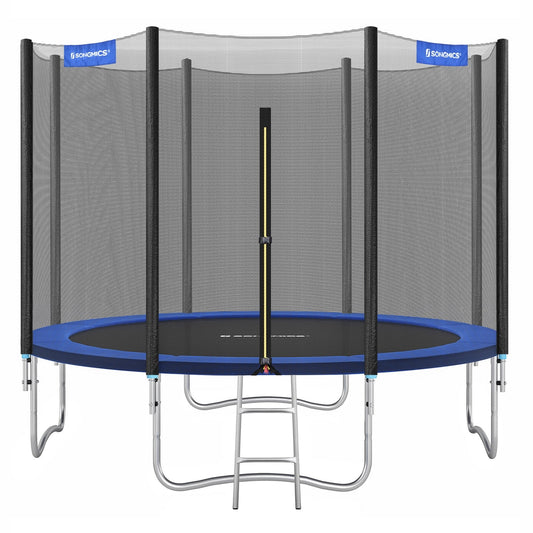 Children’s Trampoline with Safety Net, Ladder, 180 cm High, Blue - image 1