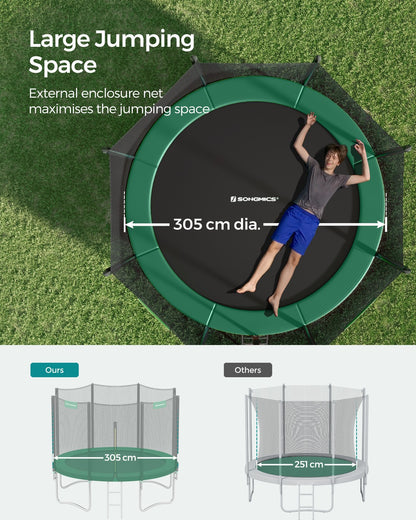 Children’s Trampoline with Safety Net, Ladder, 180 cm High, Blue - image 13