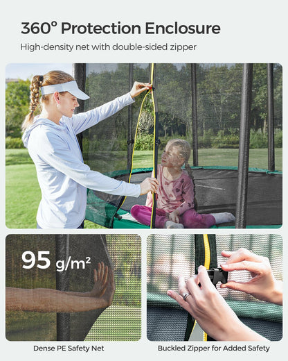 Children’s Trampoline with Safety Net, Ladder, 180 cm High, Blue - image 18