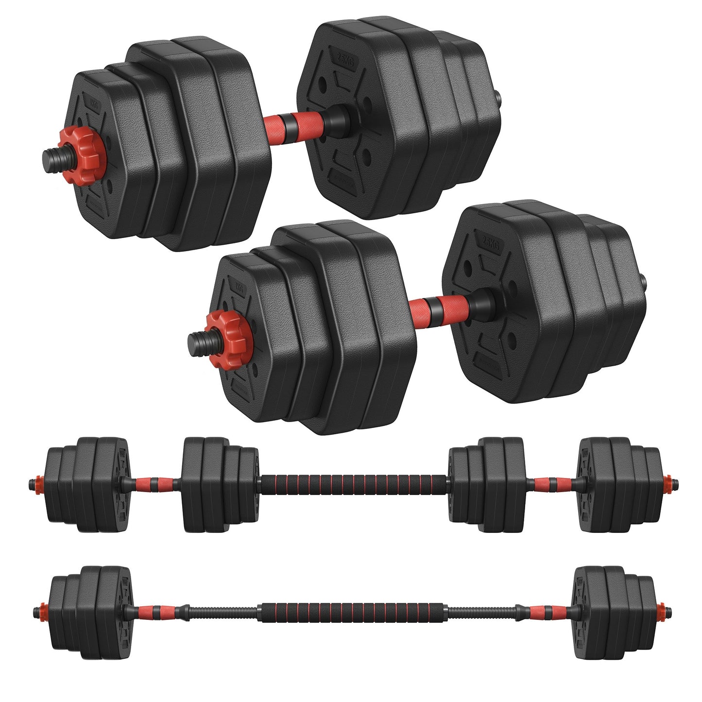 Dumbbell Sets 10 kg Weights Each with Connecting Bar - image 13
