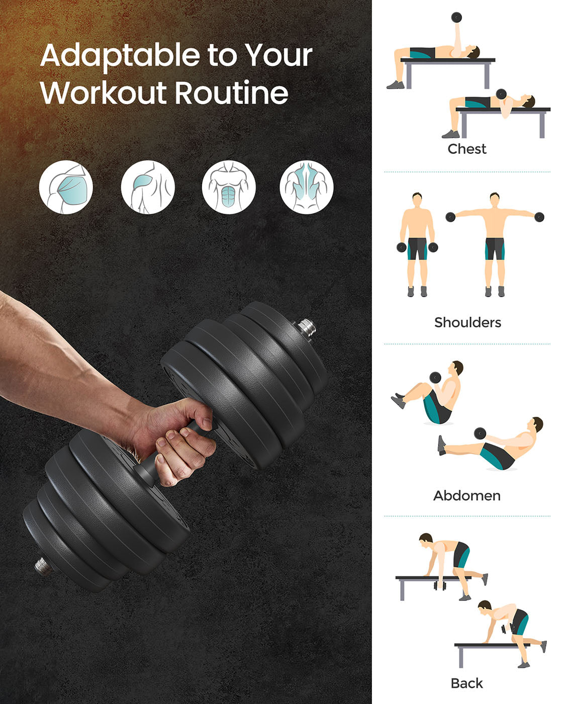 Black Adjustable Dumbbells Set - image 3