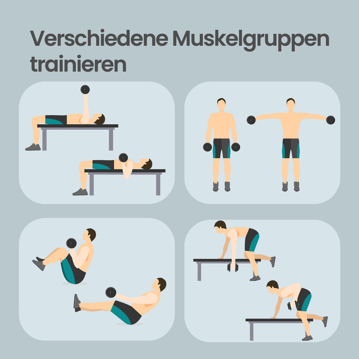 Dumbbells Set, Barbell, 2 x 10 kg Adjustable Dumbbells with Extra Barbell Bar