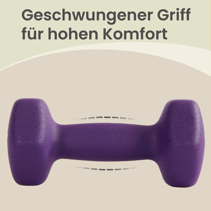 Hex Neoprene Dumbbells Set with Stand, 2 x 2 kg, 2 x 1.5 kg, 2 x 1 kg