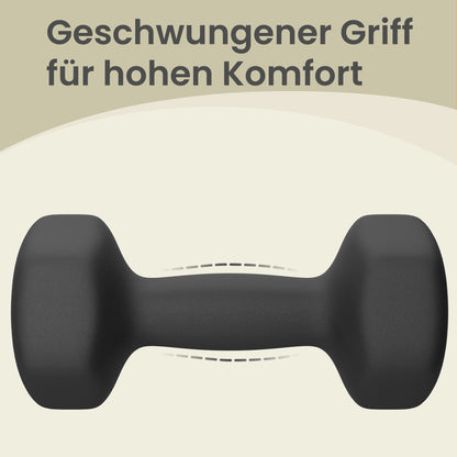 Set of 2 Neoprene Hex Dumbbells, 2 x 5 kg, with Dumbbells Bars