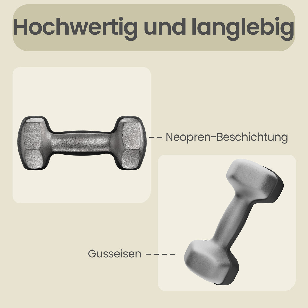 Set of 2 Neoprene Hex Dumbbells, 2 x 5 kg, with Dumbbells Bars