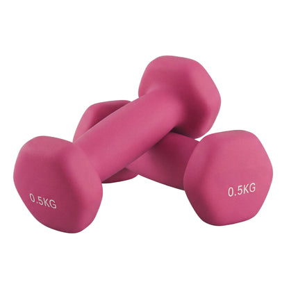 Neoprene Set of 2 Dumbbells, 2 x 0.5 kg, for Workout