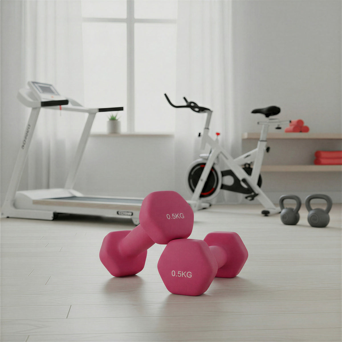 Neoprene Set of 2 Dumbbells, 2 x 0.5 kg, for Workout
