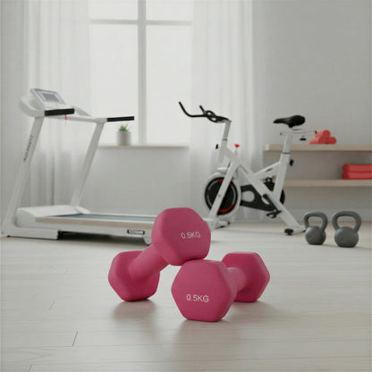 Neoprene Set of 2 Dumbbells, 2 x 0.5 kg, for Workout
