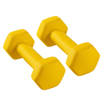 Set of 2 Neoprene Hex Dumbbells, 2 x 1 kg, with Dumbbells Bars