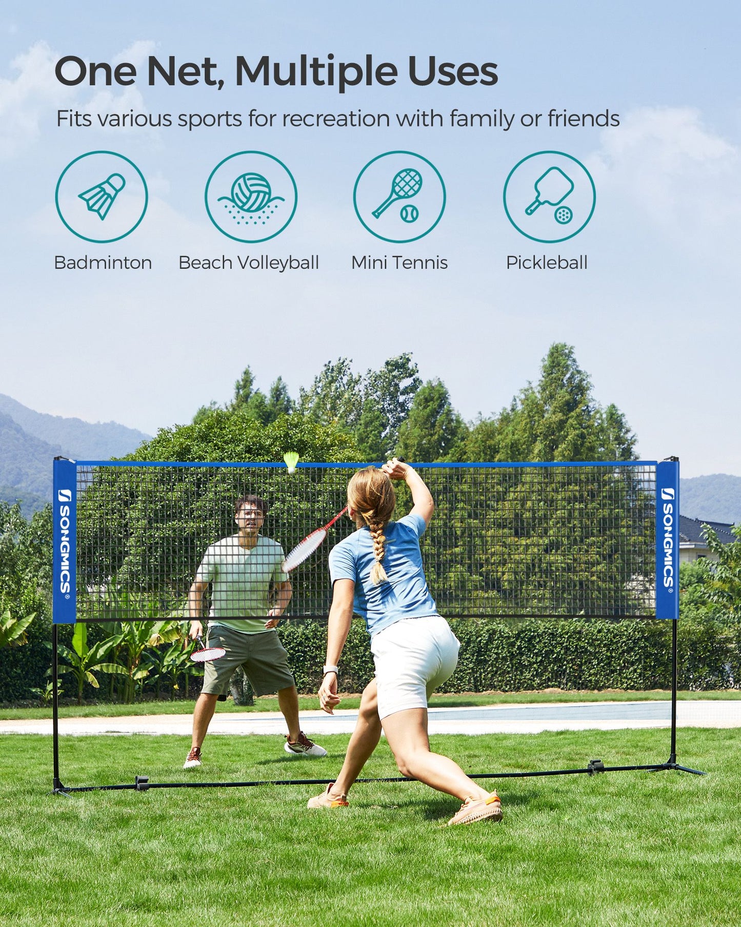 Blue Badminton Net