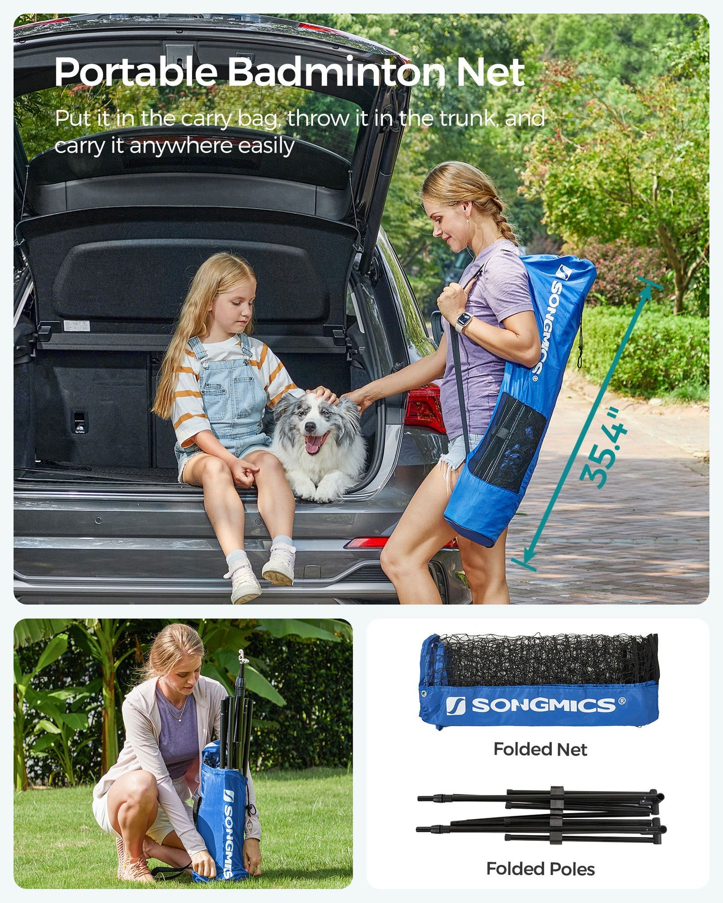 Blue Badminton Net