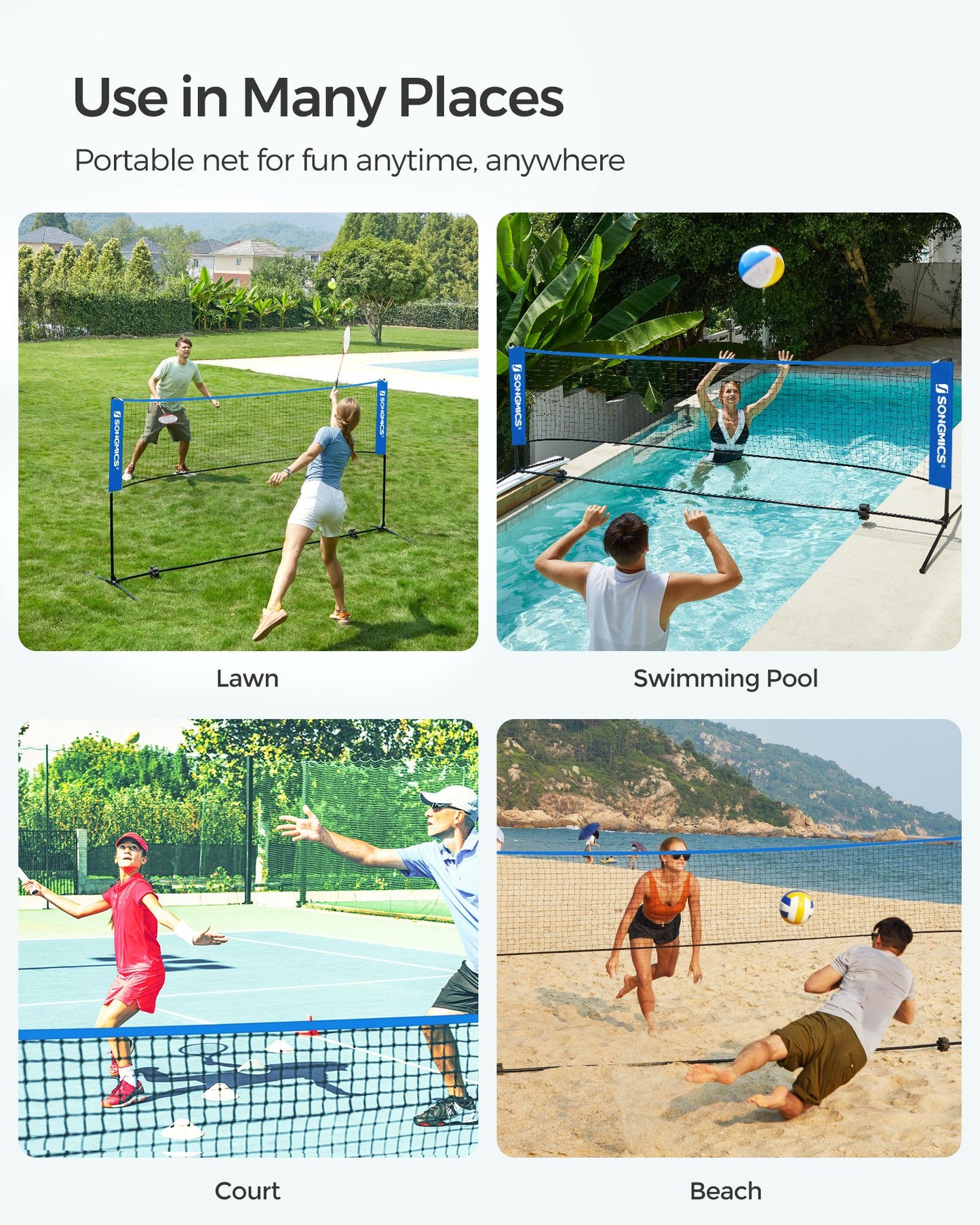 Blue Badminton Net