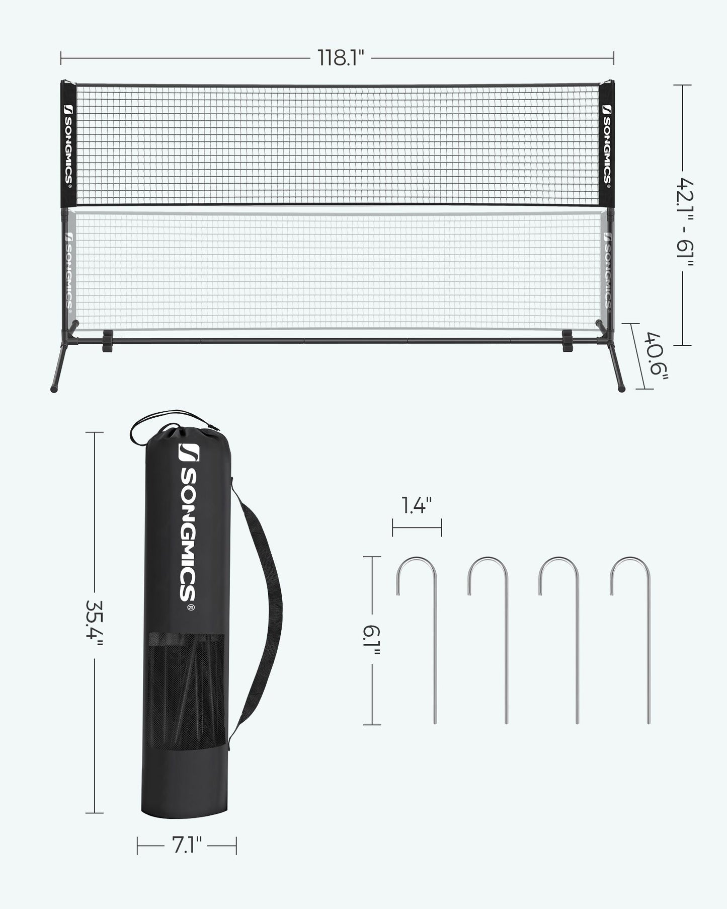 Black Badminton Net