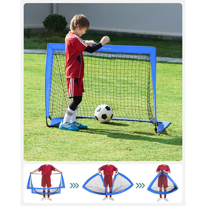 Set of 2 Folding Children's Soccer Goal Blue - image 5