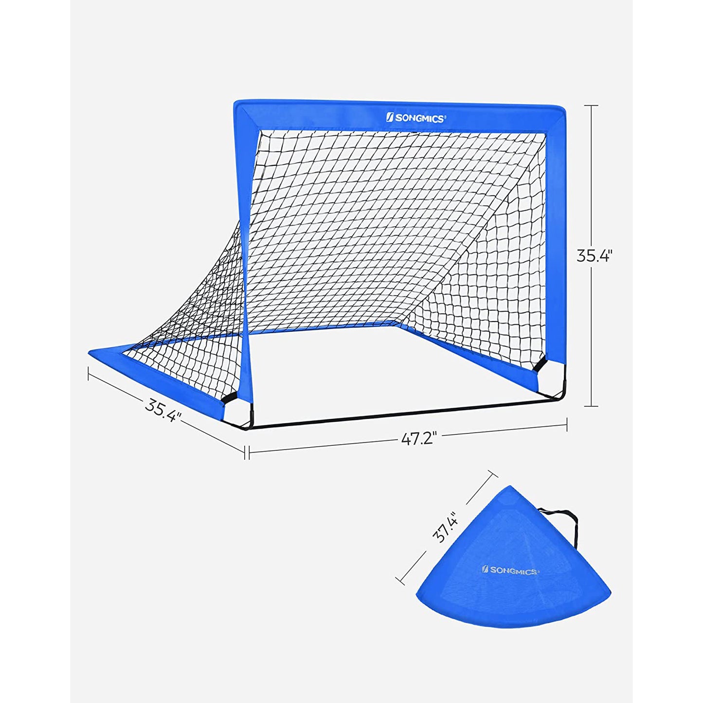 Set of 2 Folding Children's Soccer Goal Blue - image 6