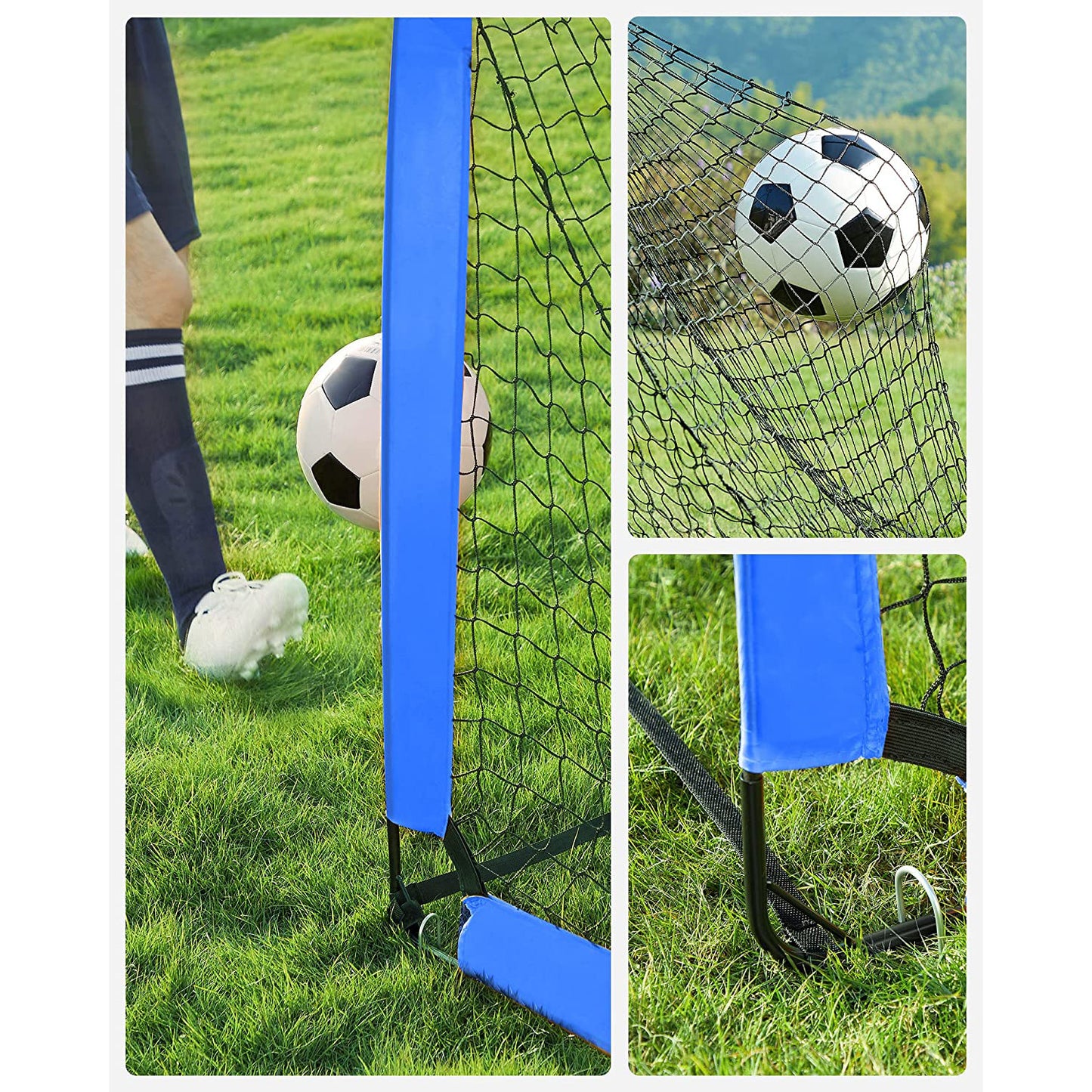 Set of 2 Folding Children's Soccer Goal Blue - image 7
