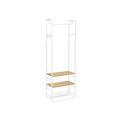 Oak & White Coat Rack with Shoe Rack - image 2
