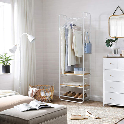 Oak & White Coat Rack with Shoe Rack - image 4
