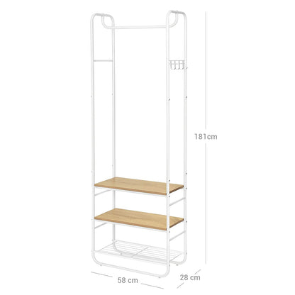 Oak & White Coat Rack with Shoe Rack - image 7