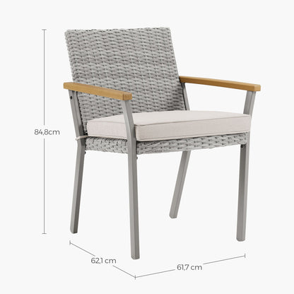 Sencillo Collection - Dining Chair with Faux Wood Armrests