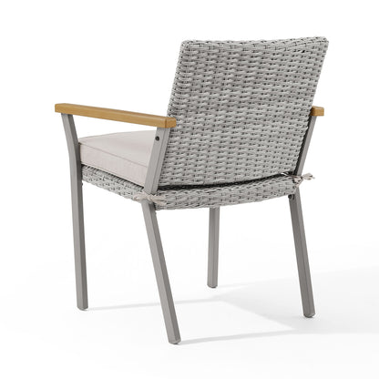 Sencillo Collection - Dining Chair with Faux Wood Armrests
