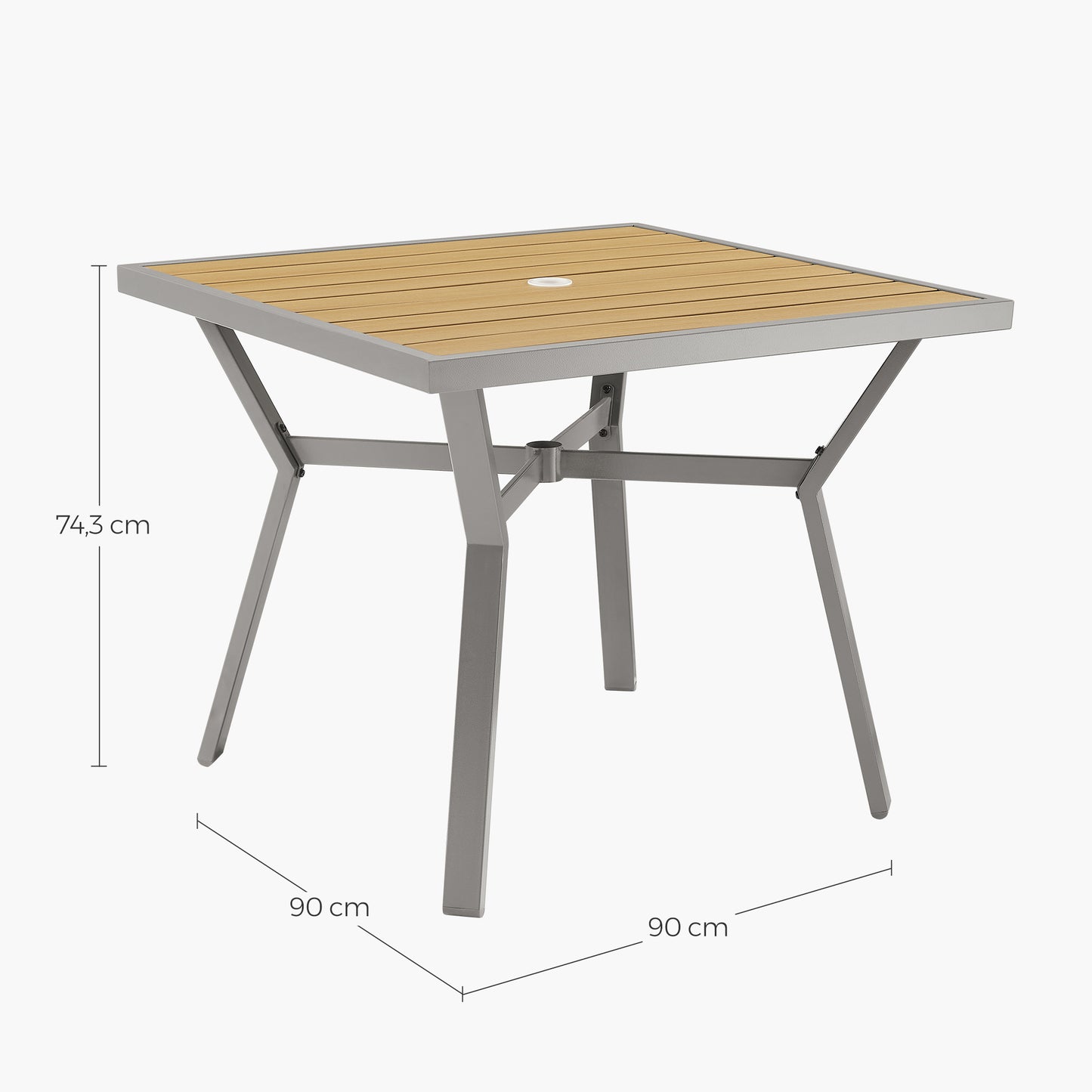 Sencillo Collection - Dining Table, Patio Table, with Umbrella Hole