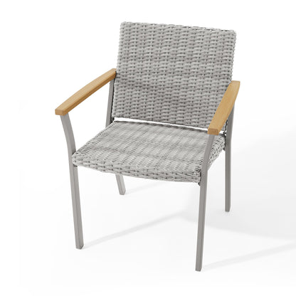 Sencillo Collection - Dining Chair with Faux Wood Armrests