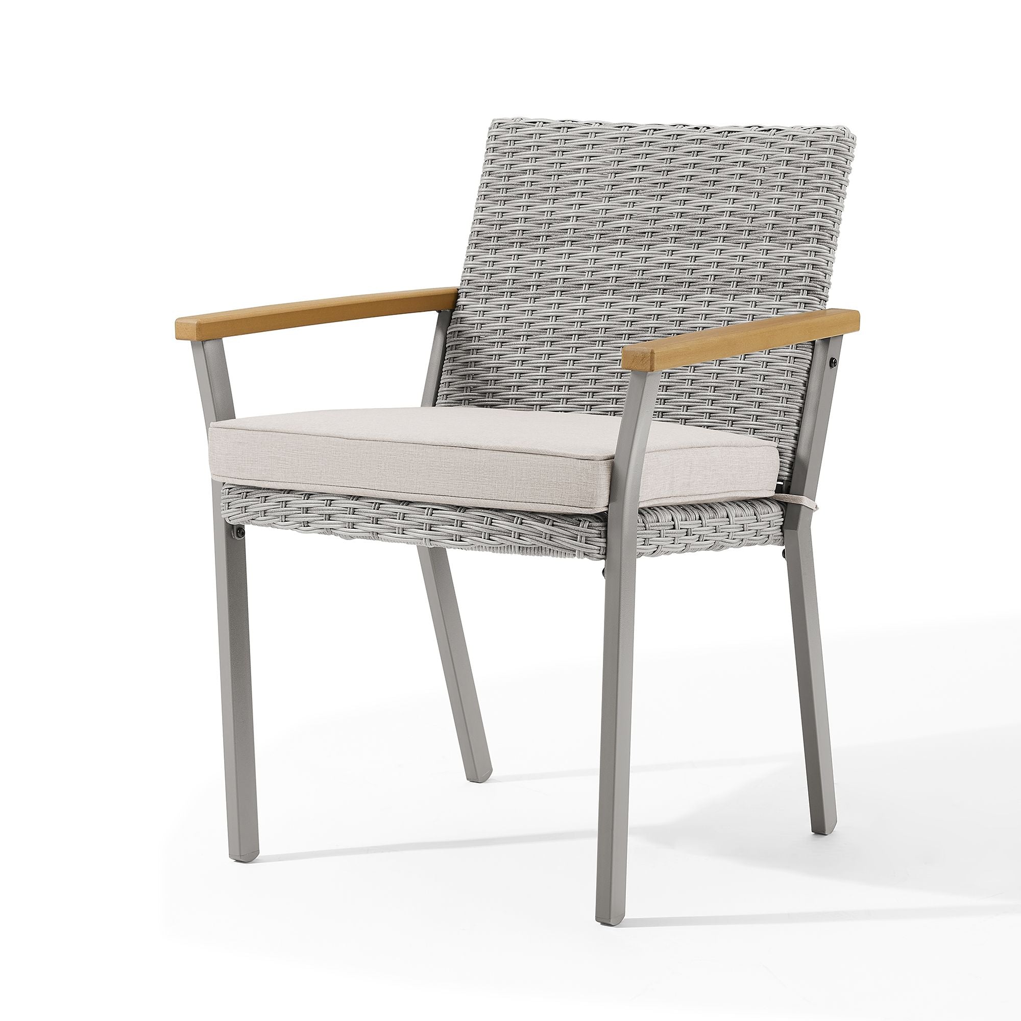 Sencillo Collection - Dining Chair with Faux Wood Armrests