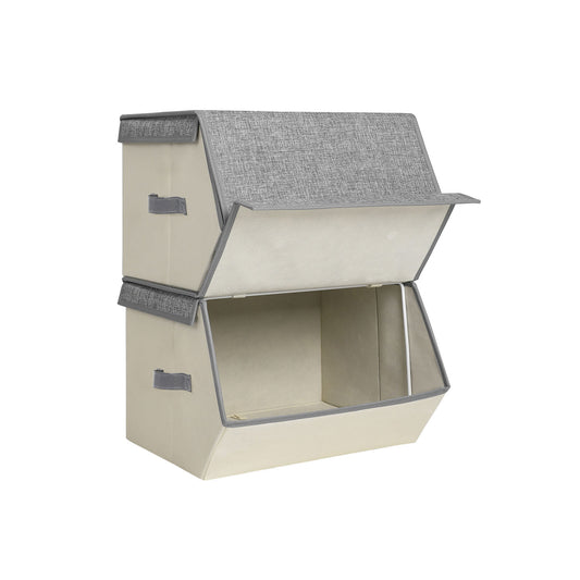 Stackable Storage Bins, Fabric Storage Boxes with Lids, Stackable Storage Cubes with Magnetic Closures - image 1