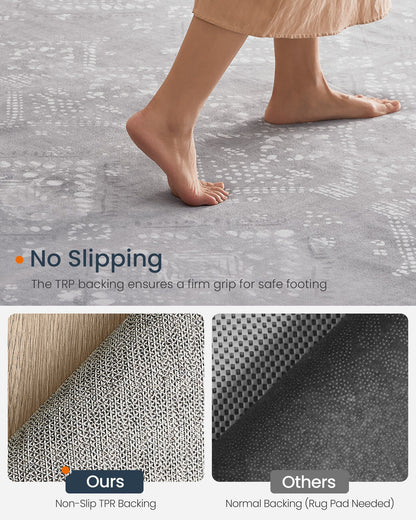Area rug with non slip design and machine washable 3x5 ft