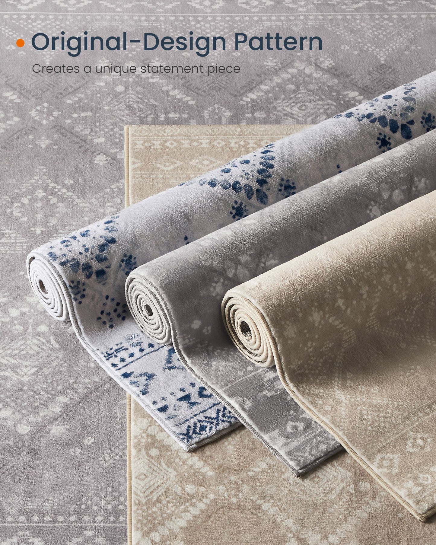 Area rug with non slip design and machine washable 3x5 ft
