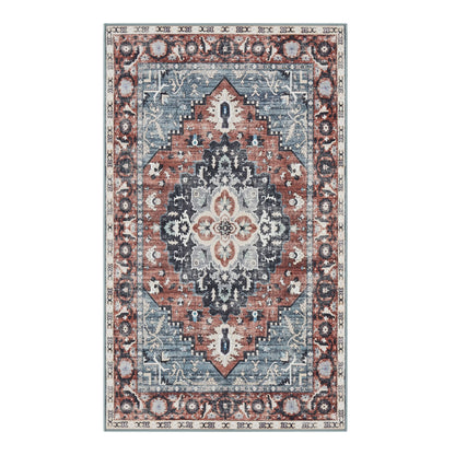 Area Rug, Non-Slip Carpet, Traditional Vintage Style, Machine Washable, Bedroom Kitchen Living Room