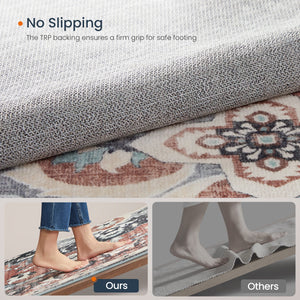 Area Rug, Non-Slip Carpet, Traditional Vintage Style, Machine Washable, Bedroom Kitchen Living Room