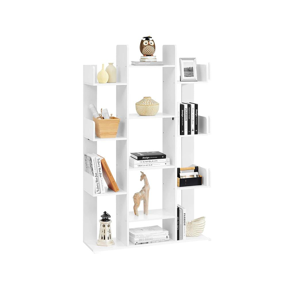 Bookshelf, Tree-Shaped Bookcase with 13 Storage Shelves, Rounded Corners