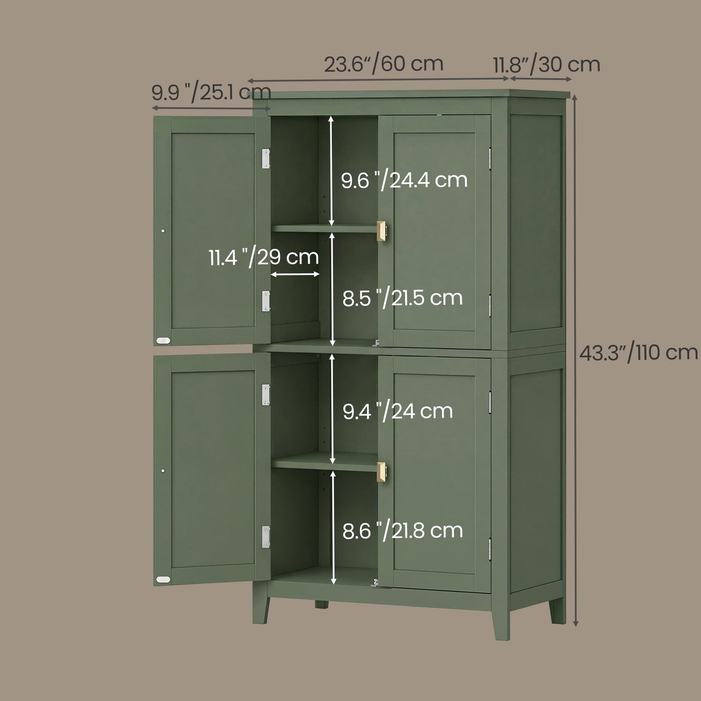 Freestanding storage cabinet with adjustable shelves for bathroom - image 27
