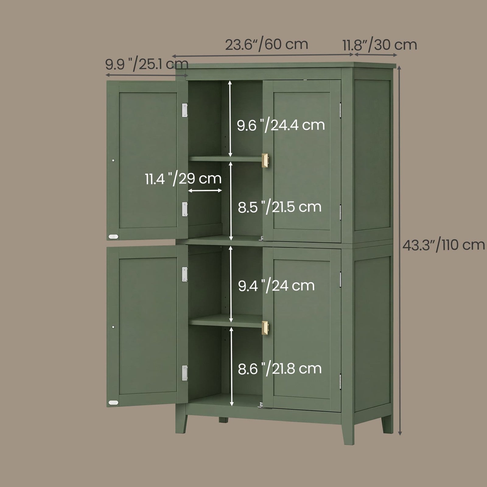 Freestanding storage cabinet with adjustable shelves for bathroom - image 27