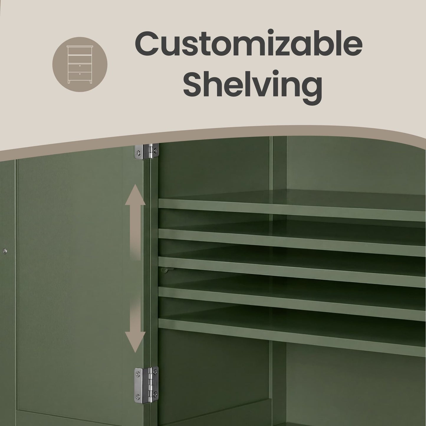 Freestanding storage cabinet with adjustable shelves for bathroom - image 31