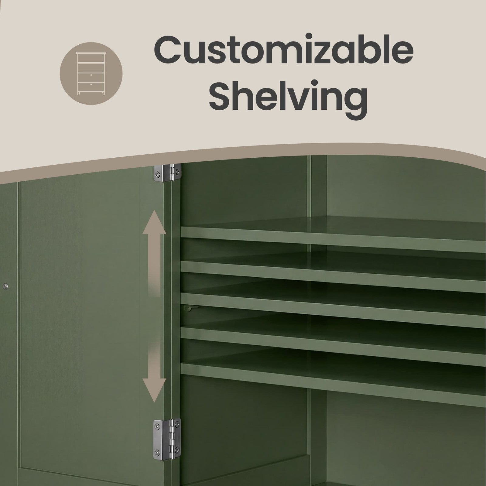 Freestanding storage cabinet with adjustable shelves for bathroom - image 31