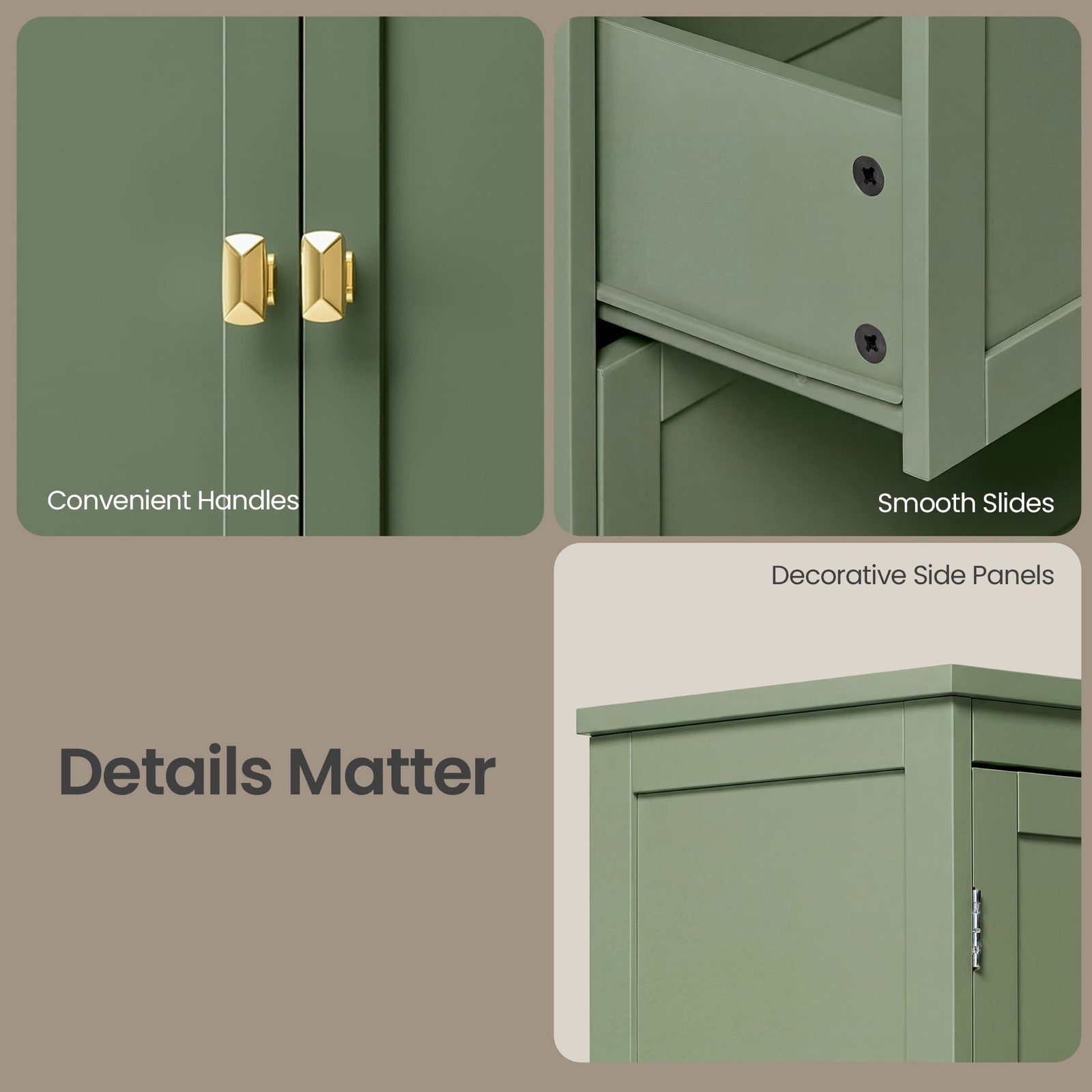 Freestanding storage cabinet with adjustable shelves for bathroom - image 32